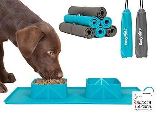 EasyPets Double Roll Up Travel Bowl – RollaBowl in Turquoise