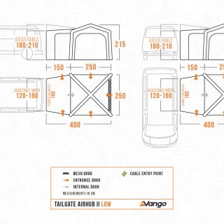Vango Tailgate AirHub Low Rear or Side Micro Camper Awning - Image 43