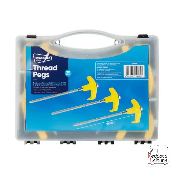 20 Piece Screw in Threaded HD Ground Rock Peg Set