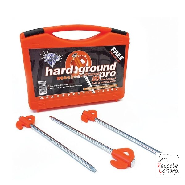 Blue Diamond Orange Hard Ground Pegs Pro x 20