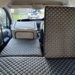 Large Folding Storage Box on front seat of Berlingo or Partner in Micro Camper