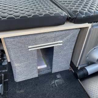 Large Folding Storage Box under bed of Solo Micro Camper Nemo Qubo or Bipper