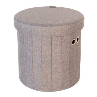 Micro Camper Folding Round Storage Box Seat in Grey