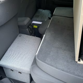 Micro Camper Folding Storage Box Seat in Grey Footwell (1)