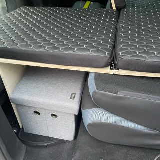Micro Camper Folding Storage Box Seat in Grey Footwell (3)
