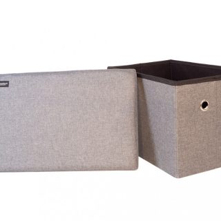 Micro Camper Folding Storage Box Seat in Grey Open