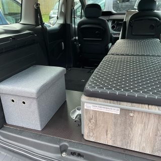 Micro Camper Folding Storage Box Seat in Grey Solo