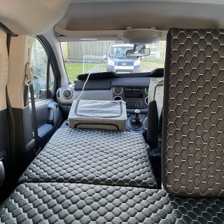 Small Folding Storage Box on front seat of Berlingo or Partner in Micro Camper