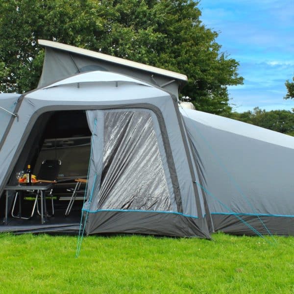 2025 Outdoor Revolution Cayman Air Side Micro Camper Awning Full Set Up with Annexe