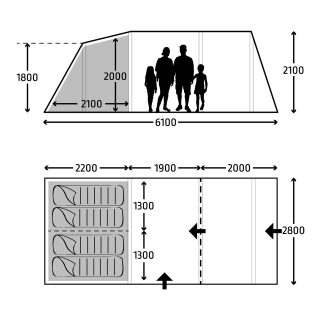 Kampa Hayling 4 AIR TC Tent Plan