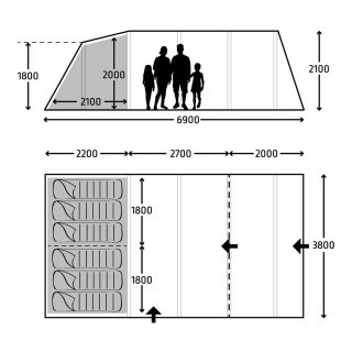 Kampa Hayling 6 AIR Tent Plan