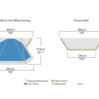 Zempire Evo TM V2 Air Tent Awning Wall Set 8