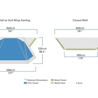 Zempire Evo TXL V2 Air Tent Awning Wall Set 4