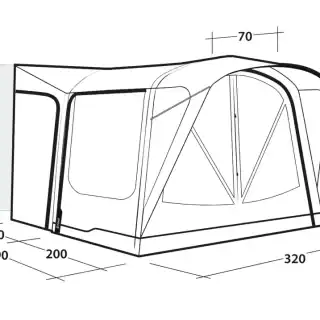 Outwell Park PowerAir Side Campervan Awning - Image 14