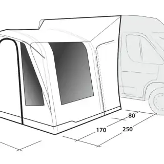 Outwell Santa Monica Air Mid-Tall Side Campervan Awning - Image 7