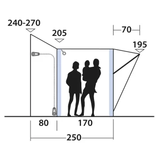 Outwell Santa Monica Air Mid-Tall Side Campervan Awning - Image 8