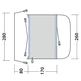 Outwell Santa Monica Air Mid-Tall Side Campervan Awning - Image 10
