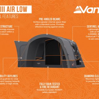 Vango Cove III Air Low Side Campervan Awning - Image 15