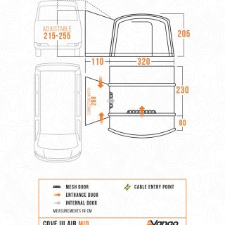 Vango Cove III Air Mid Side Campervan Awning - Image 18
