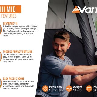 Vango Cove III Mid Side Campervan Awning - Image 14