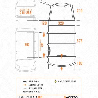Vango Galli CC II Air Mid Side Campervan Awning - Image 12
