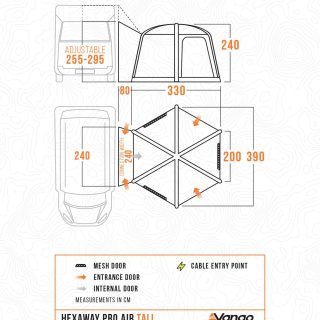 Vango HexAway Pro Air Tall Side Campervan Awning - Image 18