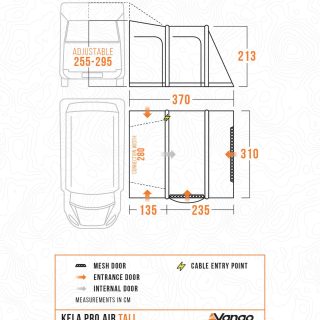 Vango Kela Pro Air Tall Side Campervan Awning - Image 13