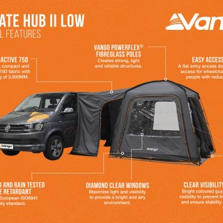 Vango Tailgate AirHub Low Campervan Awning (Rear or Side Fitting) - Image 20