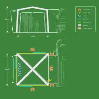 Holawild Airtek Alder Hub 3x3 Inflatable Driveaway Awning - Image 2