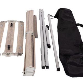 Quest Elite Derwent Slatted Table – Light Wood - Image 3