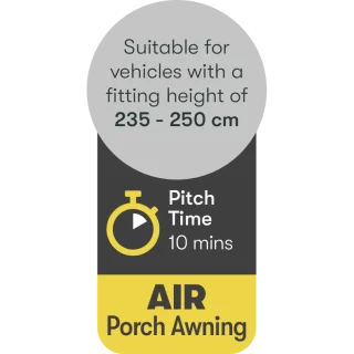Quest Peregrine Universal Air 260 Porch Awning 235cm - 280cm Height - Image 8
