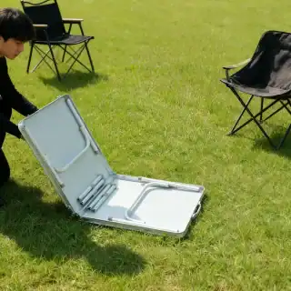 Leisurewize Folding Camping Table with Adjustable Legs - Image 5